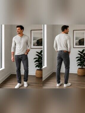 Travis Mathew Men's Charcoal Grey Washed Jeans Straig Leg 32x30
